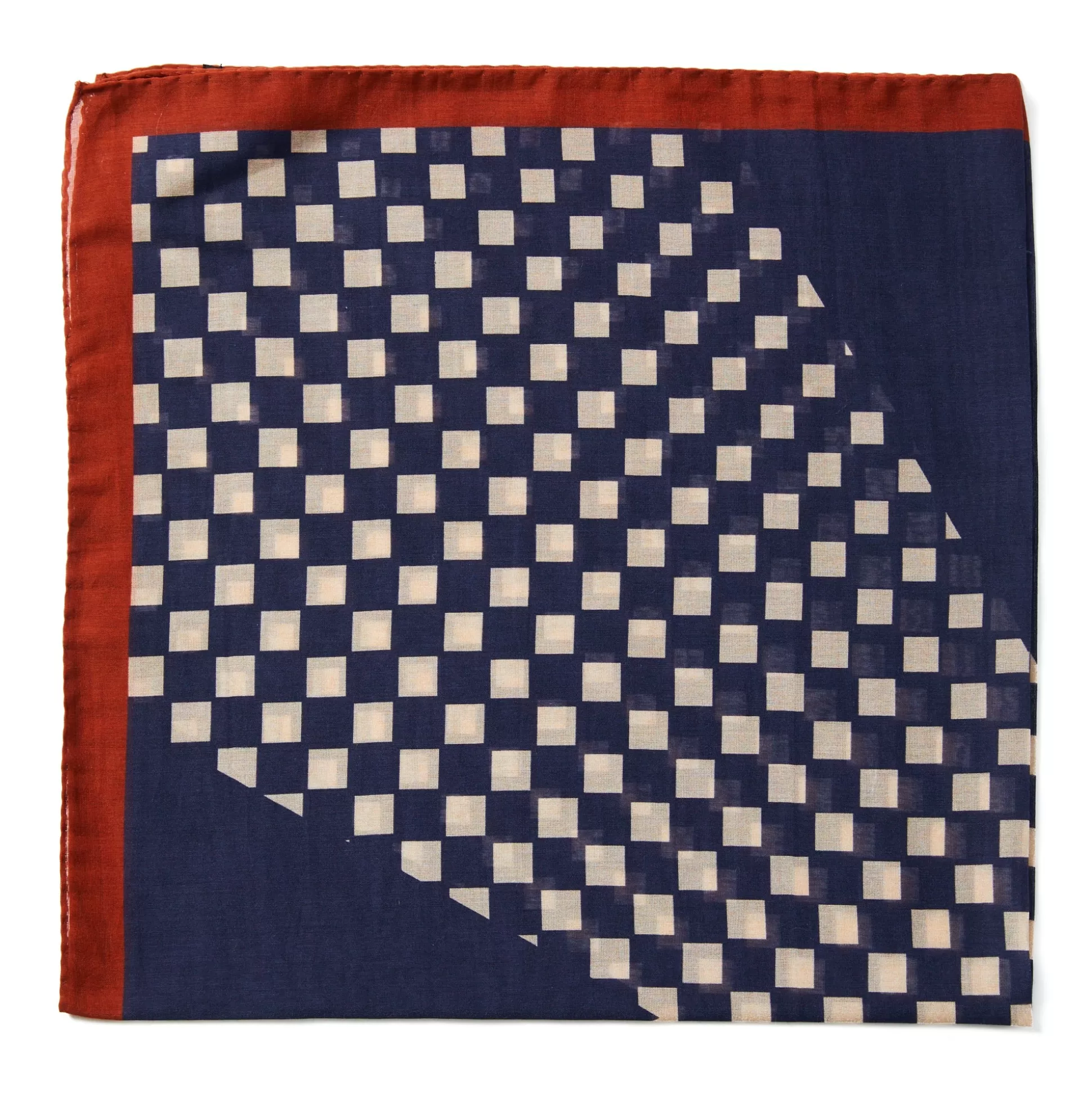 New Henry Bucks HENRY SARTORIAL X FLORENCE Silk/Cotton Foulard Chiffon NAVY BEIGE