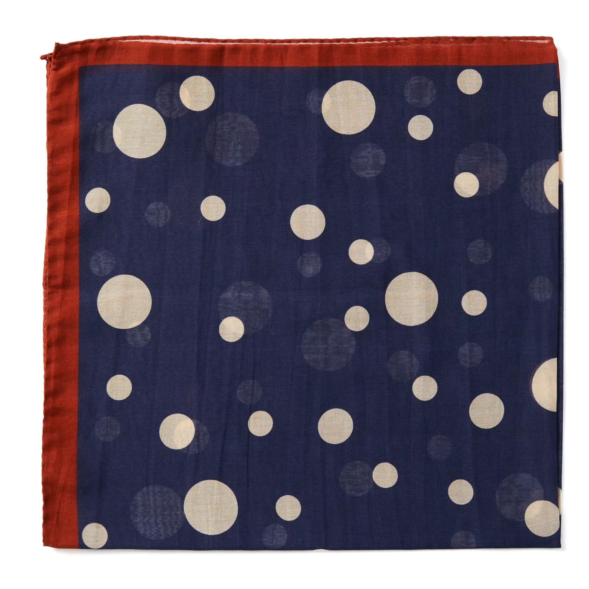 Hot Henry Bucks HENRY SARTORIAL X FLORENCE Silk/Cotton Foulard Chiffon NAVY DOT