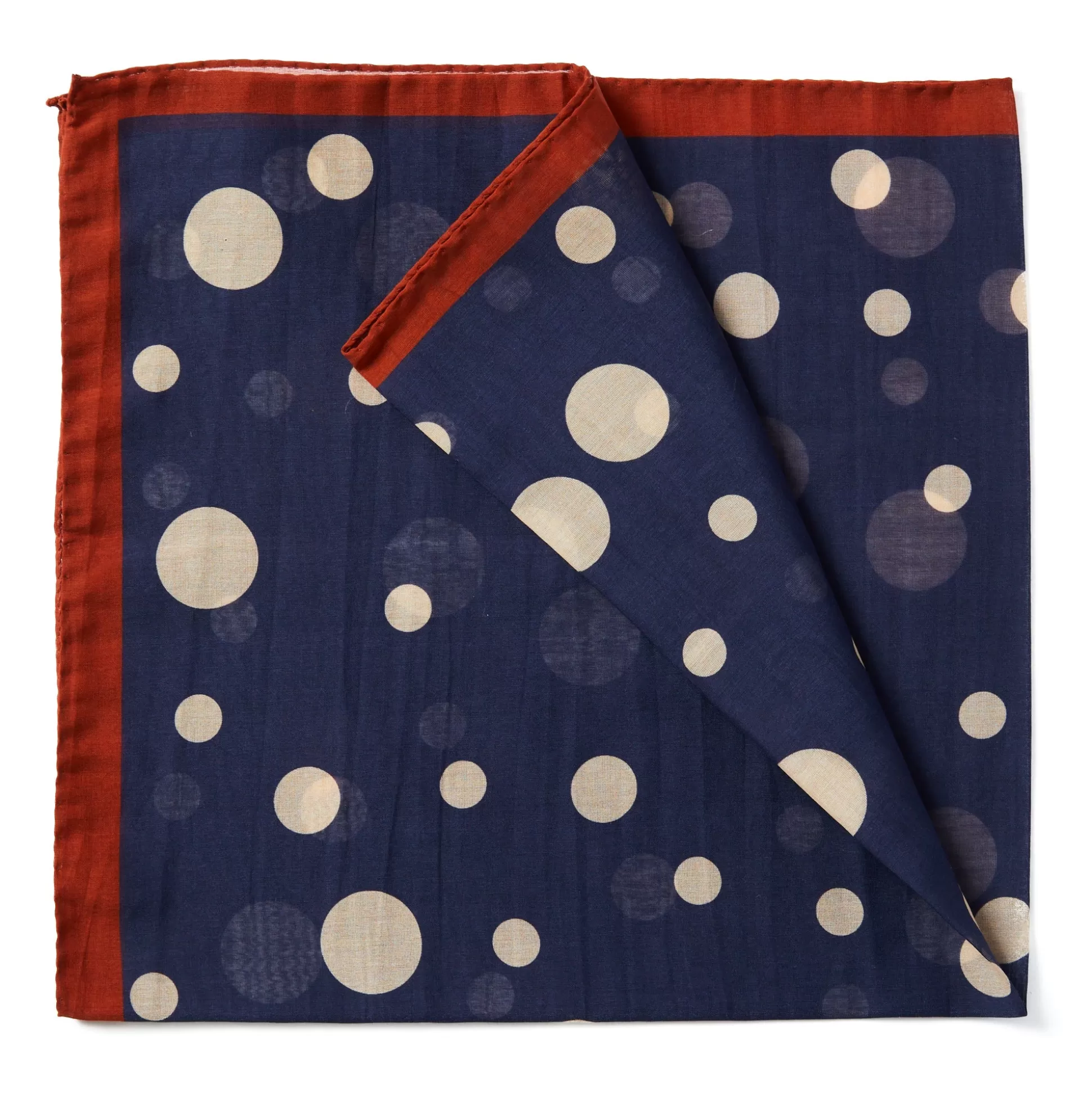 Hot Henry Bucks HENRY SARTORIAL X FLORENCE Silk/Cotton Foulard Chiffon NAVY DOT