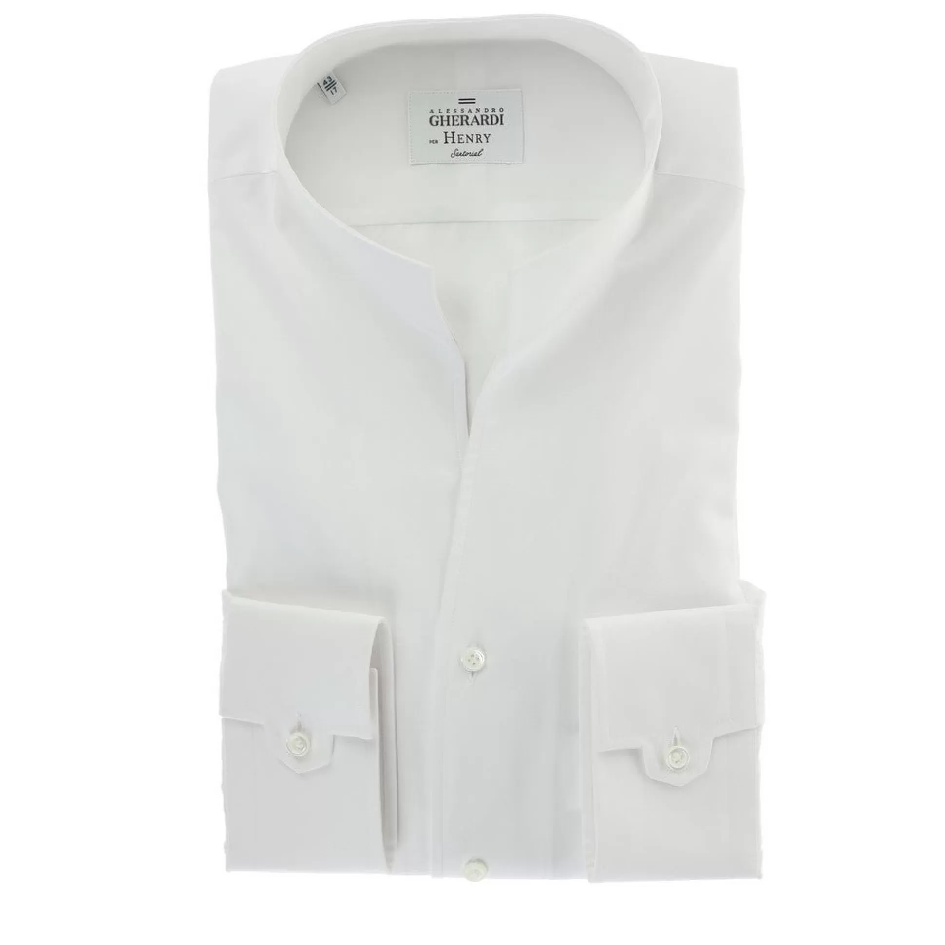 Outlet Henry Bucks HENRY SARTORIAL X GHERARDI Cotton Long Sleeve Shirt WHITE