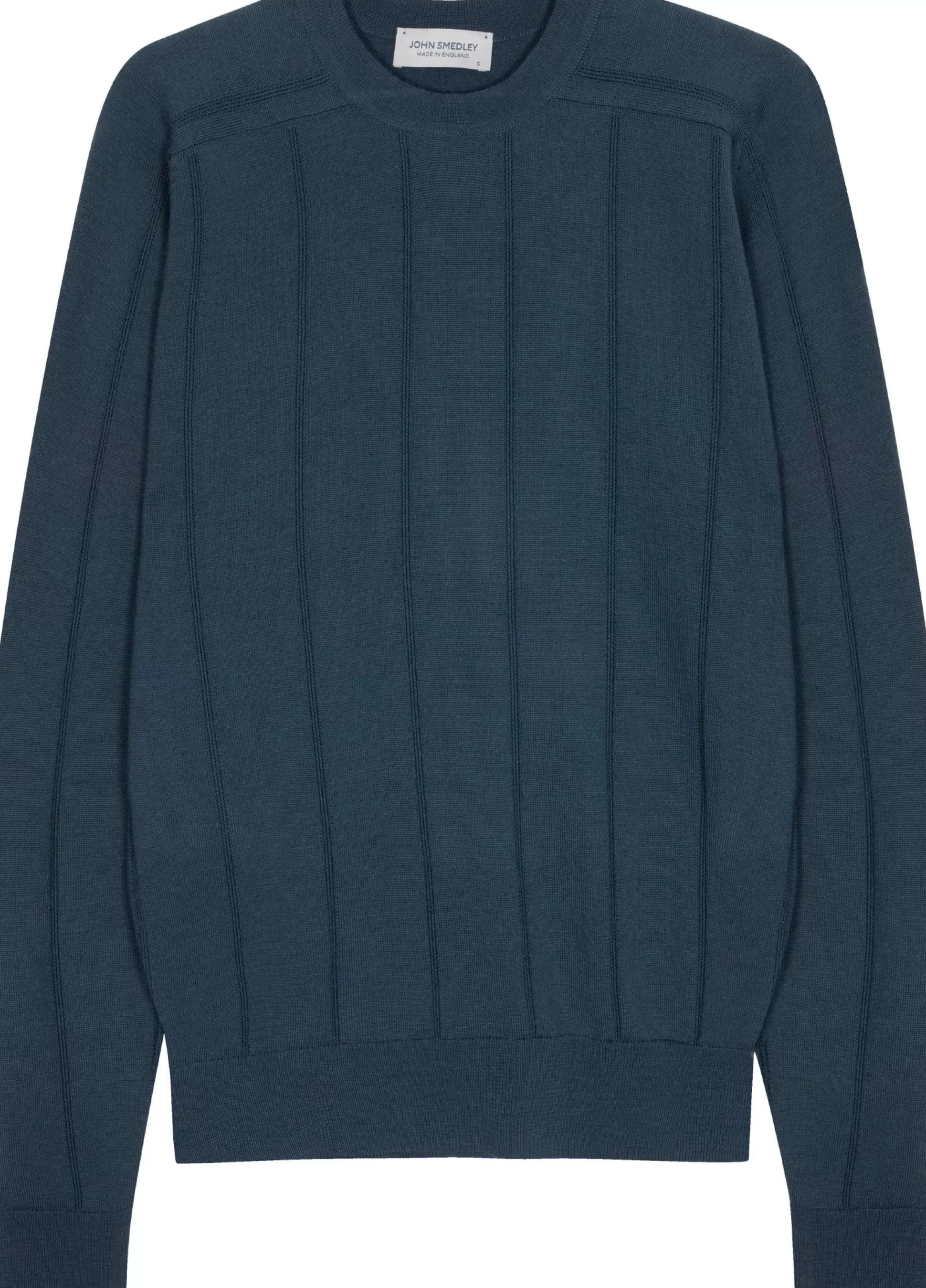 Clearance Henry Bucks HENRY SARTORIAL X JOHN SMEDLEY Wilmot - Extra Fine Merino Wool Jumper SMOKE BLUE