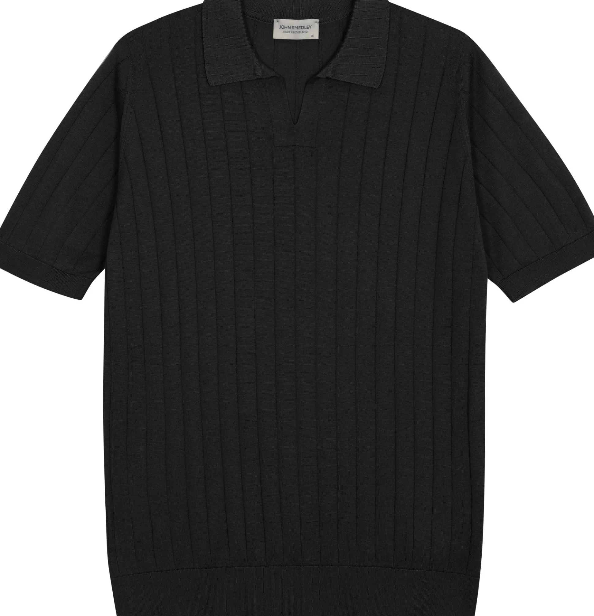 Sale Henry Bucks JOHN SMEDLEY Skipper Short Sleeve Cotton Polo Shirt BLACK