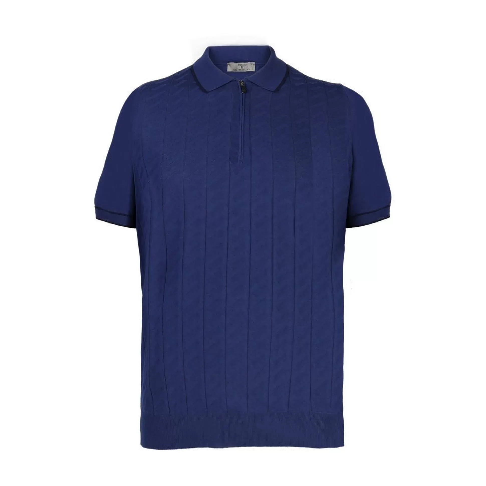 Hot Henry Bucks McKINNON & CO X FERRANTE Cotton Zip Short Sleeve Polo NAVY