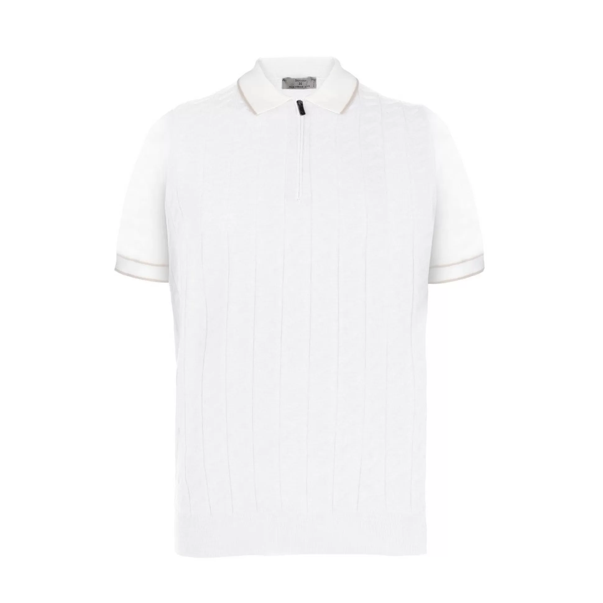 Cheap Henry Bucks McKINNON & CO X FERRANTE Cotton Zip Short Sleeve Polo WHITE