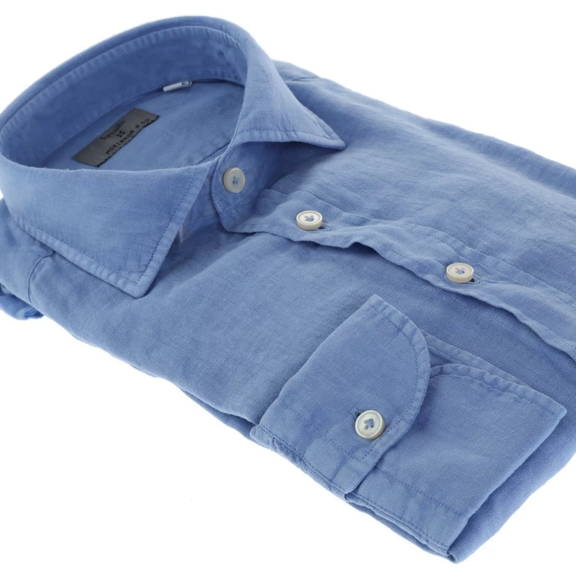 Cheap Henry Bucks McKINNON & CO X FERRANTE Linen Shirt LIGHT BLUE