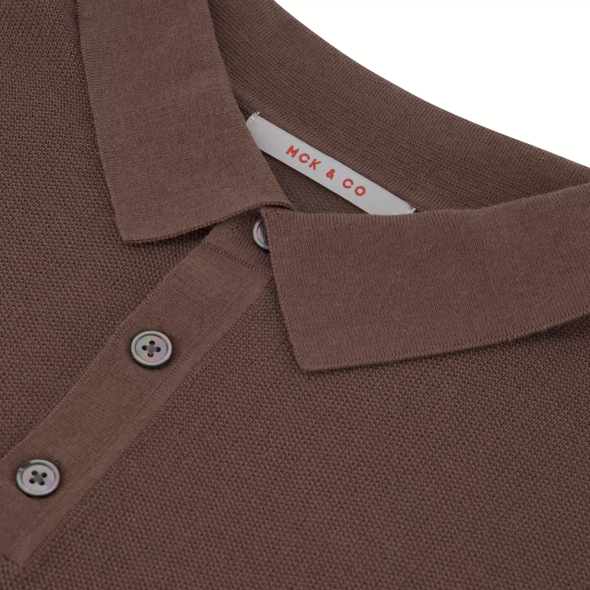 New Henry Bucks MCKINNON Half Button Collared Short Sleeve Shirt MUD BROWN