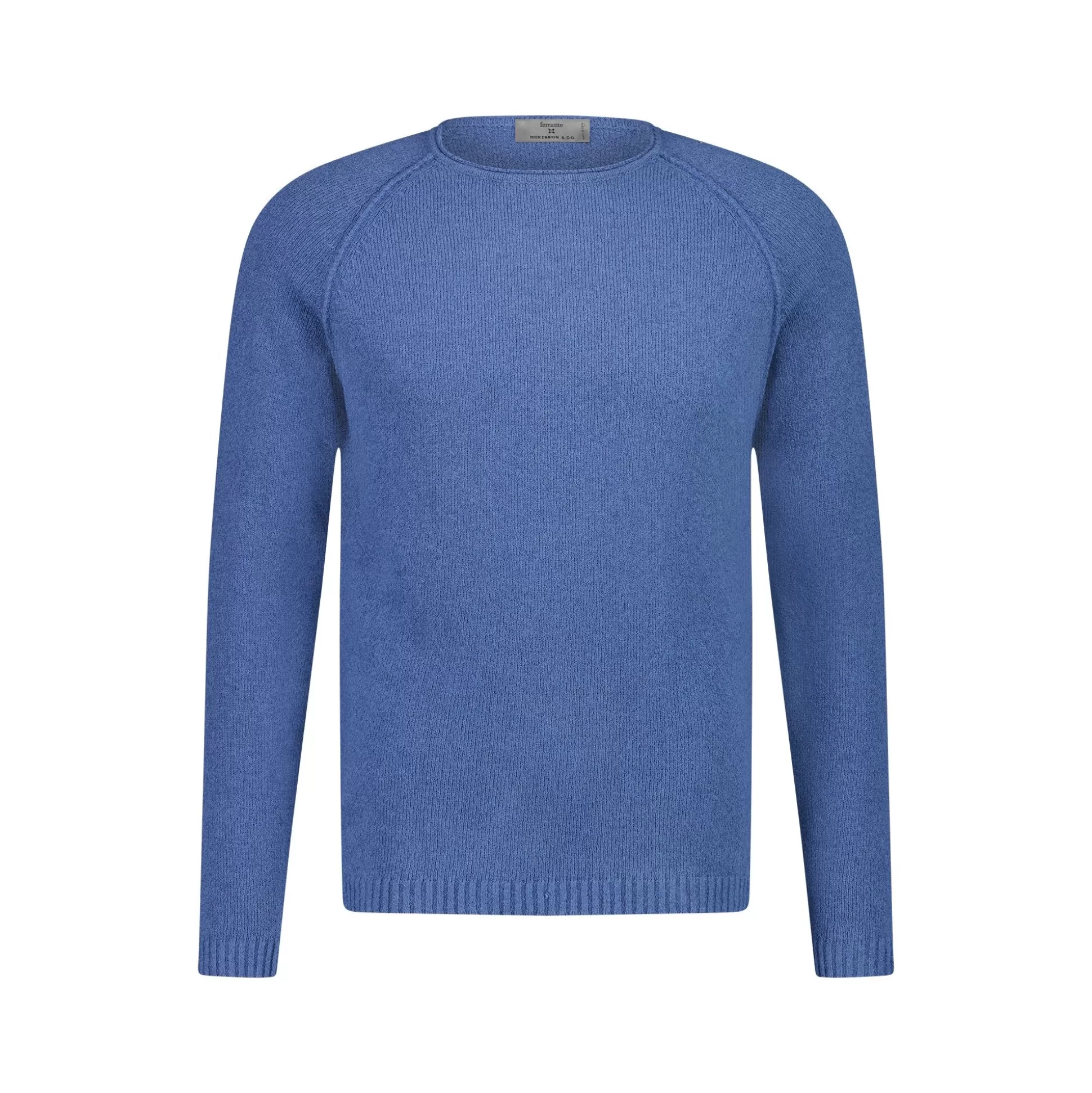 Sale Henry Bucks MCKINNON X FERRANTE Long Sleeve Crew Neck Sweater In MID BLUE