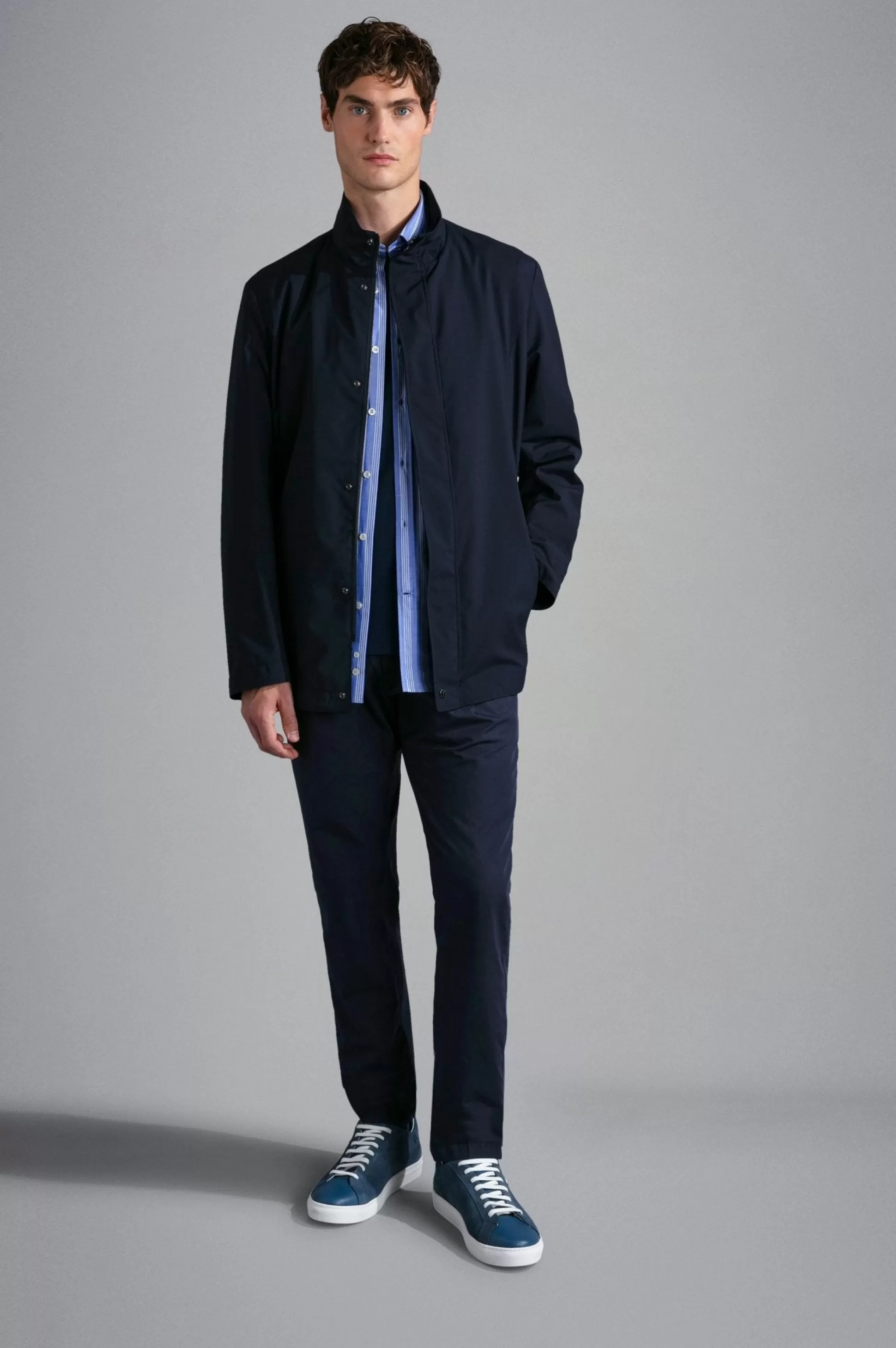 Cheap Henry Bucks PAUL & SHARK Loro Piana Storm Green Storm System Wool Coat NAVY REG