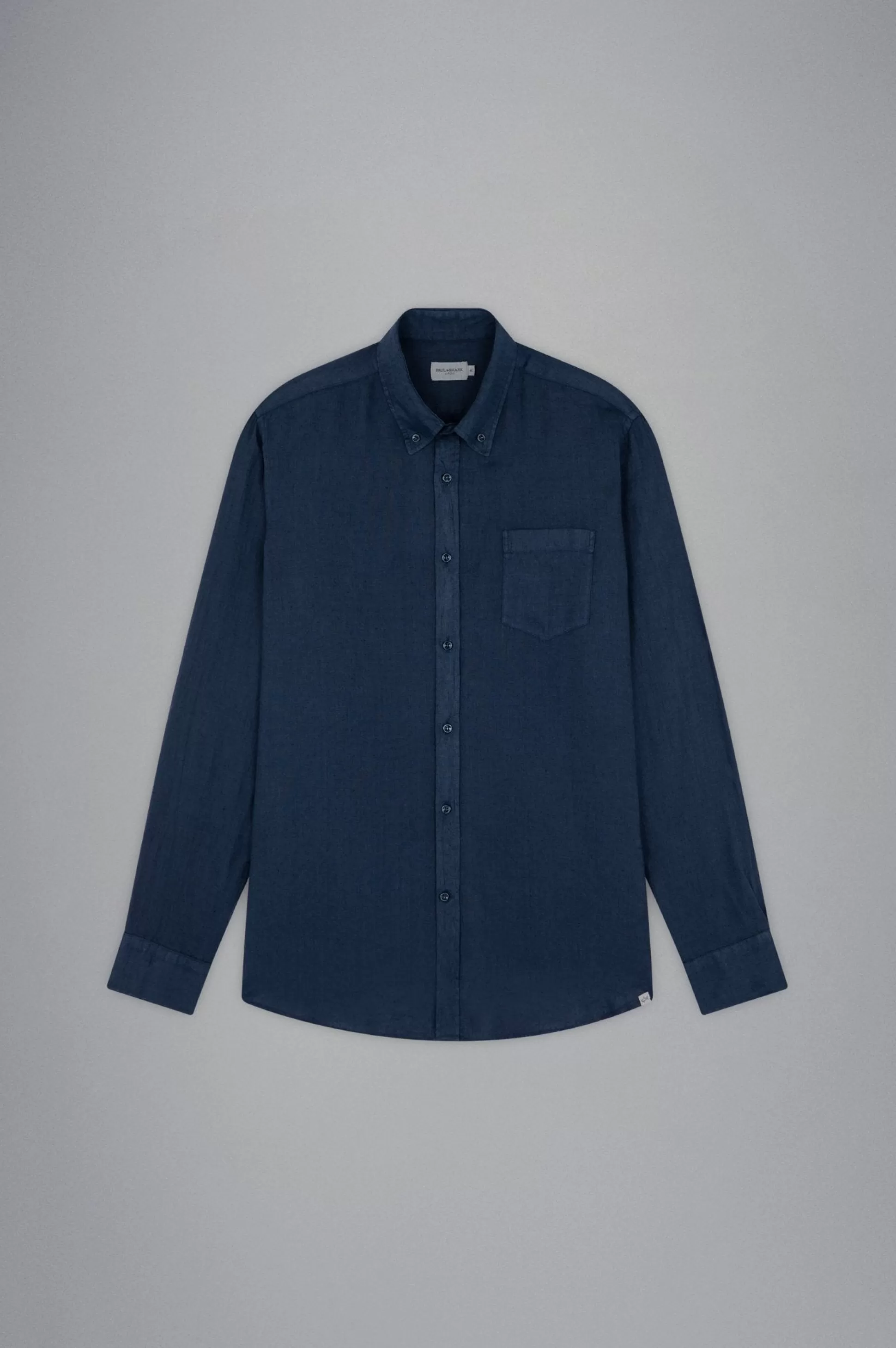 Cheap Henry Bucks PAUL & SHARK Riviera Garment Dyed Linen Long Sleeve Shirt NAVY