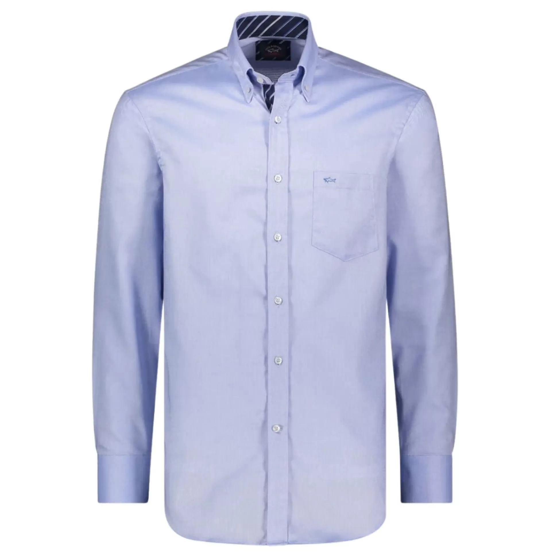 Best Henry Bucks PAUL&SHARK Striped Collar Oxford Shirt LIGHT BLUE