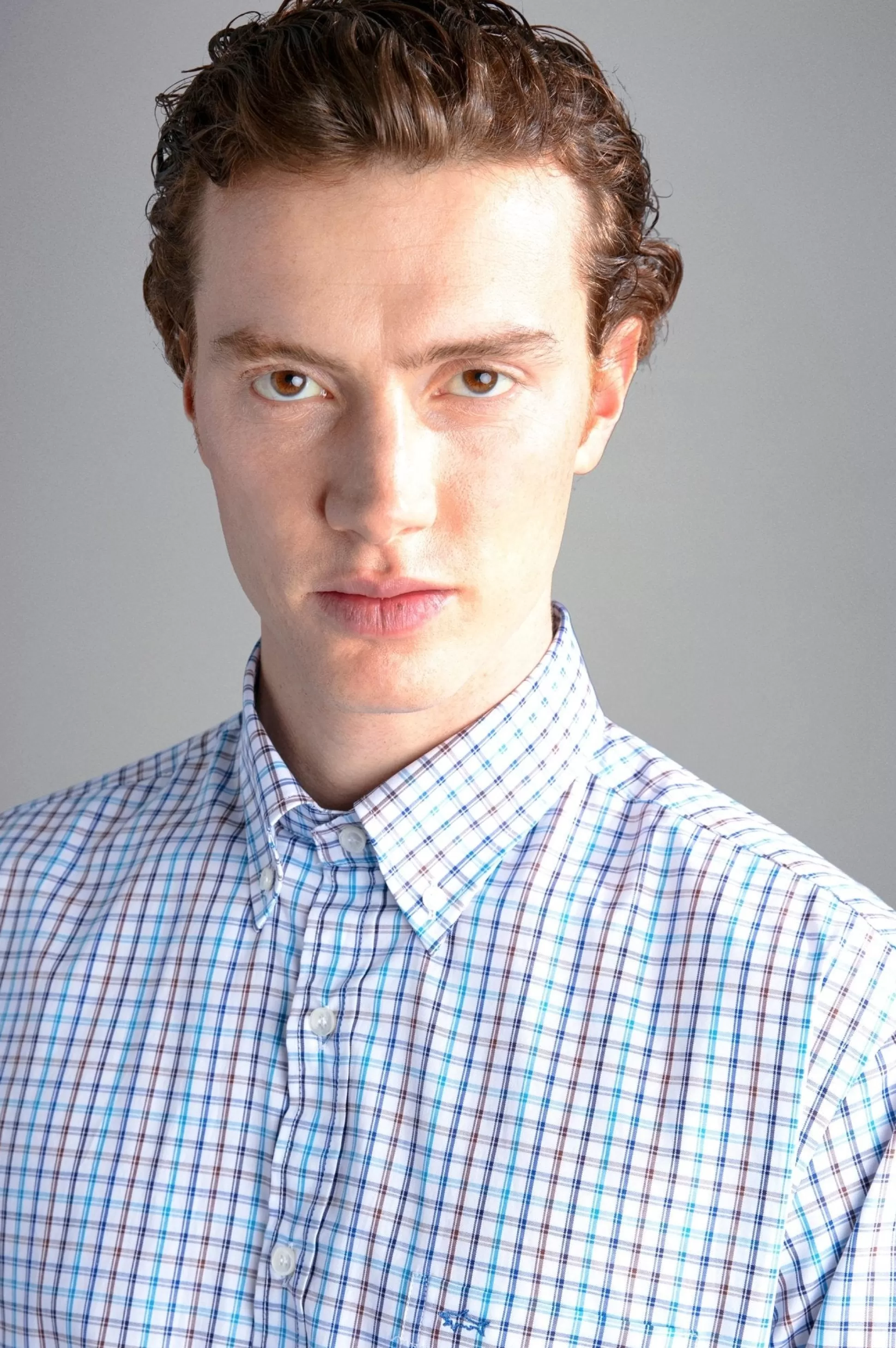 Best Henry Bucks PAUL&SHARK X Long Sleeve Twill Check Shirt BLUE/TAN/WHITE
