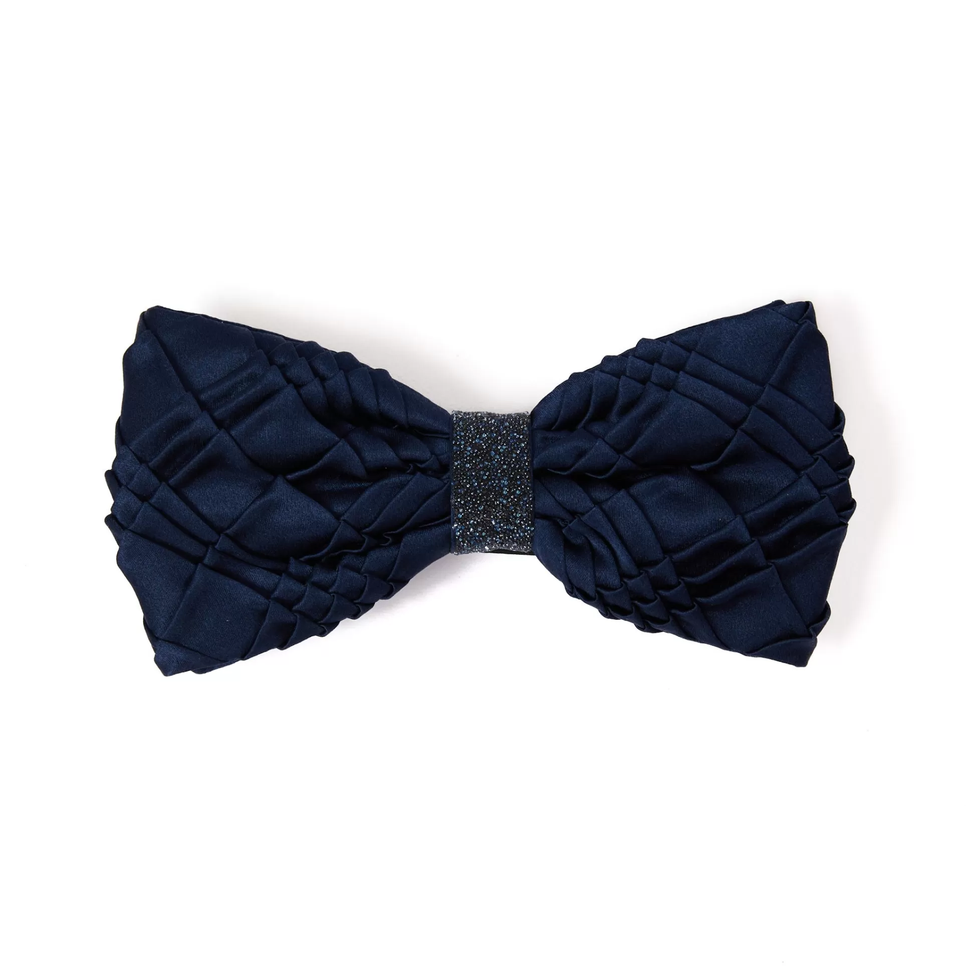 Best Henry Bucks STEFANO RICCI Pleated Bow Tie NAVY 2
