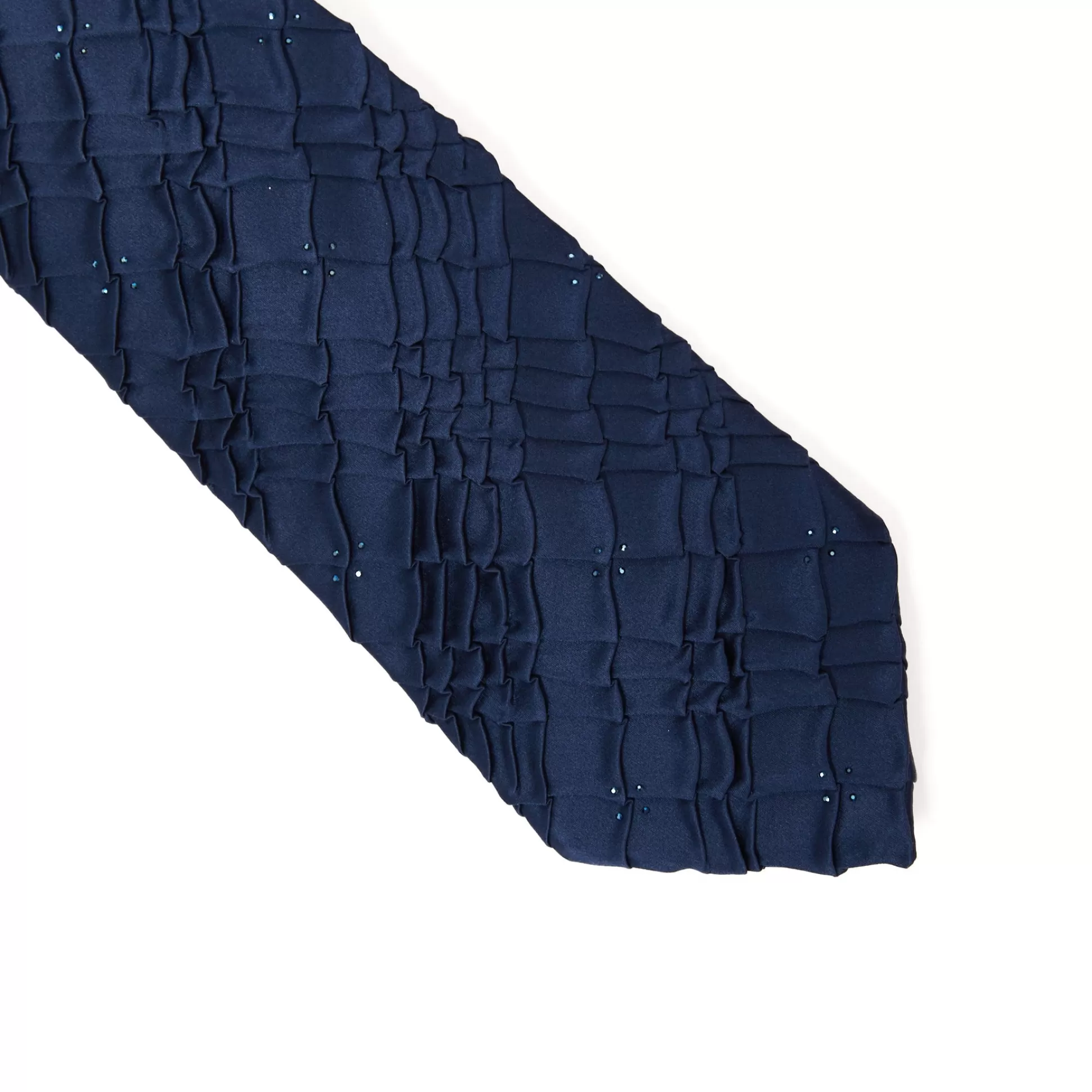 Best Henry Bucks STEFANO RICCI Pleated Silk Tie BLUE 2